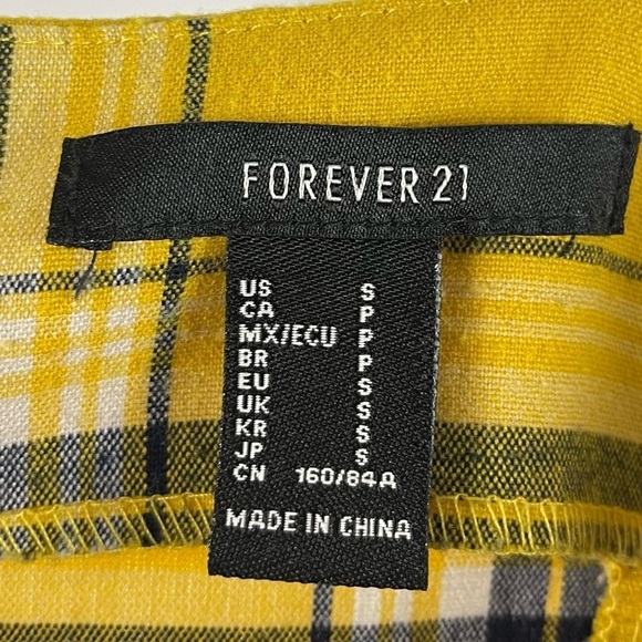 Forever 21 Small Clueless Plaid Mini Dress Side Slit Scoop Neck Y2K Retro - Picture 5 of 7